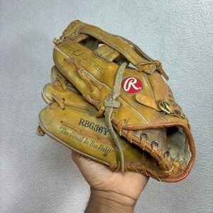 Rawlings RBG36Y Youth Baseball Glove Brown LHT Leather Cal Ripken Jr Vintage